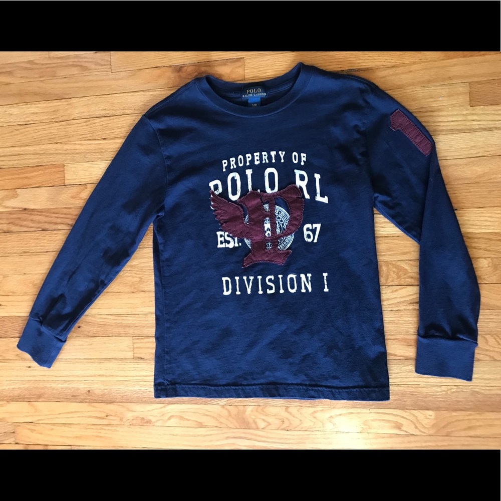 Polo Boys Ralph Lauren P-Wing Shirt Small Blue